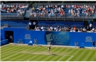 BIRMINGHAM, ENGLAND - JUNE 12:  Lauren Davis of the United States serves during Day Four of the Aegon Classic at Edgbaston Priory Club on June 12, 2014 in Birmingham, England.  (Photo by Paul Thomas/Getty Images)